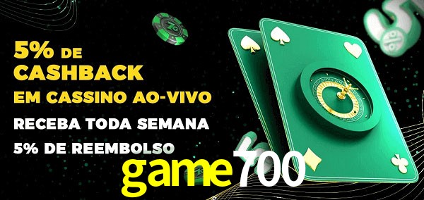 Promoções do cassino ao Vivo game700